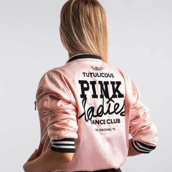 NWT- Pink Ladies satin bomber jacket Limited Edition - last ones available - Picture 2 of 6